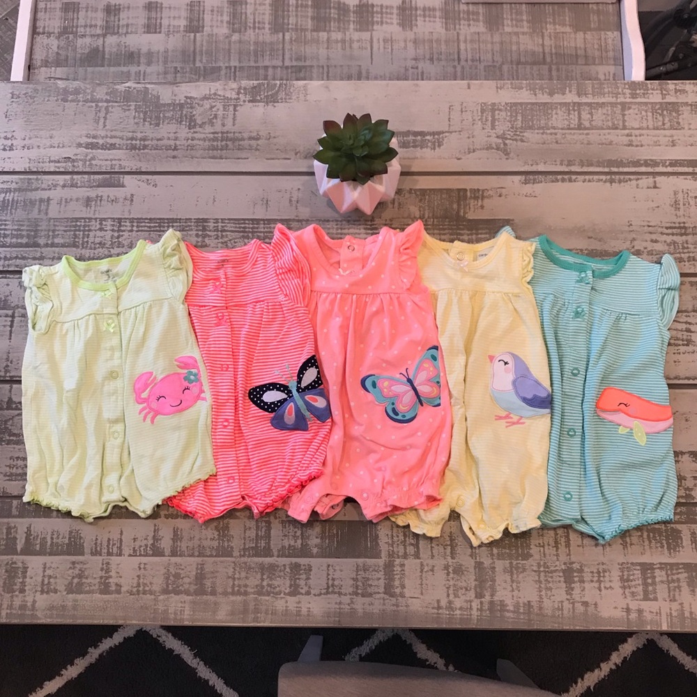 5 Carters size 3 months Rompers